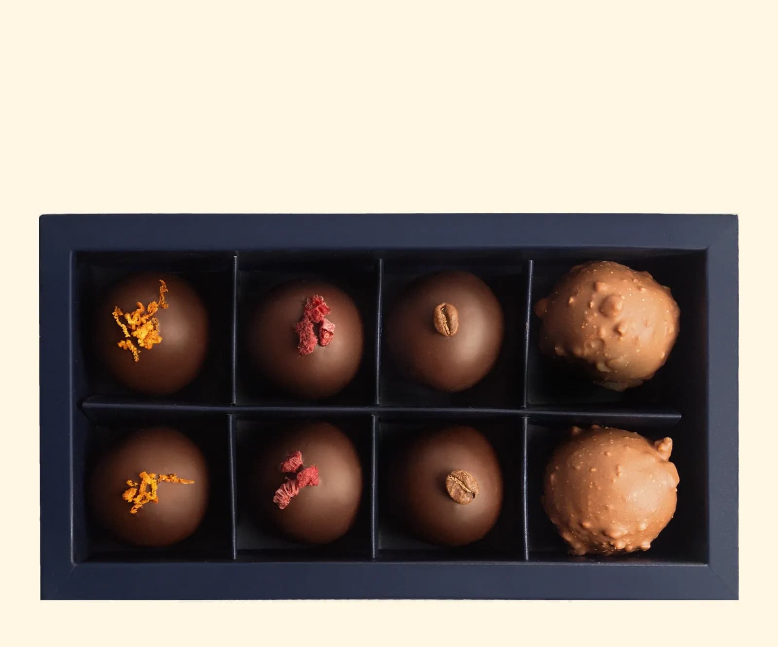 The box of 8, open